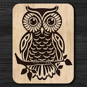 Hibou png, fichier coupé hibou, hibou sur la branche dxf, professeur svg, fichier de gravure hibou, fichier coupé oiseau, décor Cottagecore png, cintre de porte hibou svg