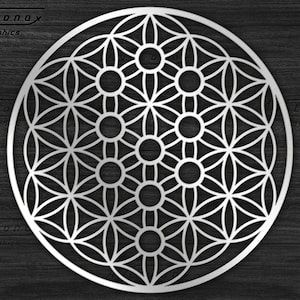 Flower of Life Tree of Life  svg, Sacred geometry svg, Crystal Grid laser cut file, Platonic solids, altar tile cut file, clipart, Cricut