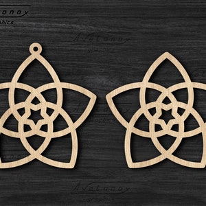 Venus flower svg, Venus star necklace svg, Sacred geometry Earrings cut file, Venus flower necklace svg, Five petals flower earrings svg
