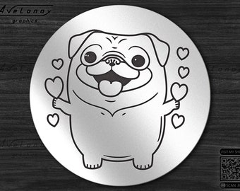 Funny Pug svg, Pug file for Cricut, Funny Valentine day dog svg, Cute Cartoon Pug T-shirt design png, Dog clipart pdf, Pug cut file