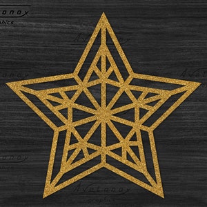 North Star ornament laser cut file, Commercial use, Christmas Star svg, Star Outline Svg, Snowflake Cricut file