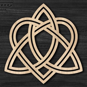 Celtic svg, arquivo de corte a laser de nó de coração celta, nó de irmã Trinity nó png, decoração de bar irlandês dxf, símbolo Triquetra svg, charme de carro celta svg