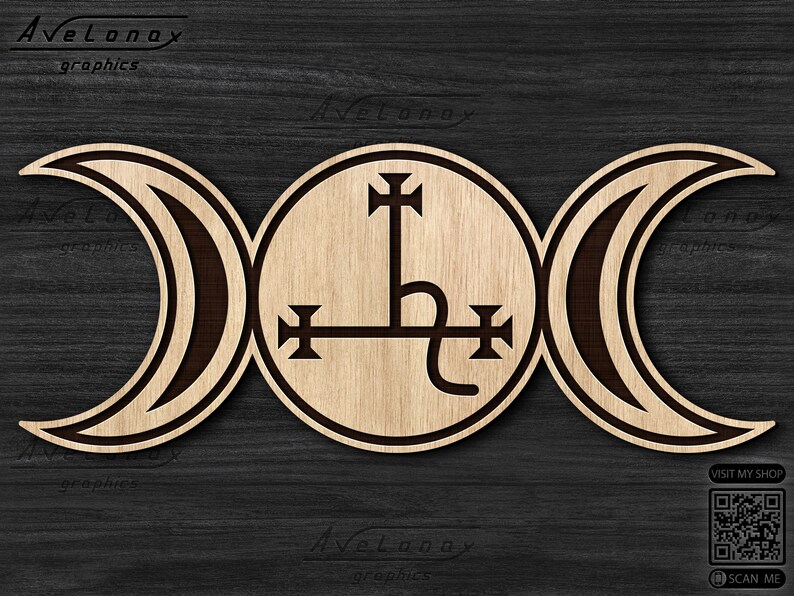 Lilith Sigil Svg Triple Moon Goddess Layered Cut File Sigil - Etsy
