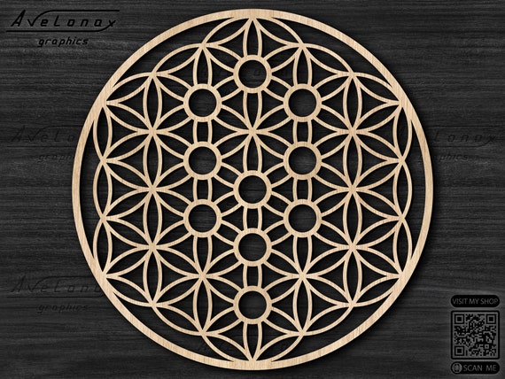 Flower of Life Tree of Life Svg, Sacred Geometry Svg, Crystal Grid