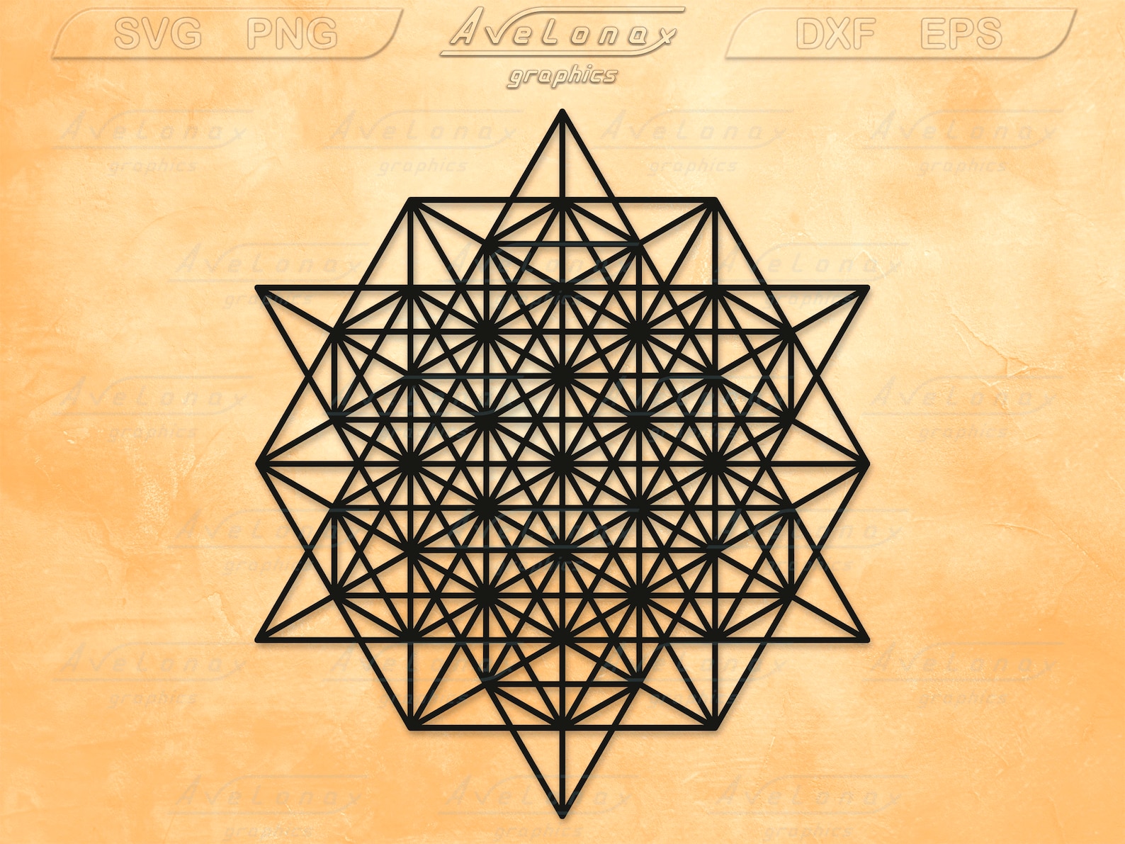 64 Tetrahedron Grid Svg Merkaba Svg Tree of Life Svg | Etsy