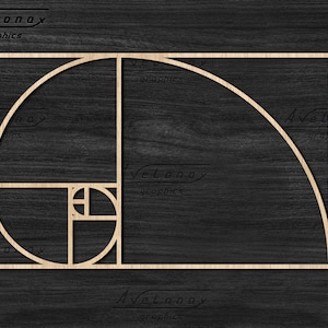 Golden Ratio SVG, Golden Spiral Cut File, Mid century modern Geometric art dxf, Science laser cut file, Mathematics art svg, Art deco svg