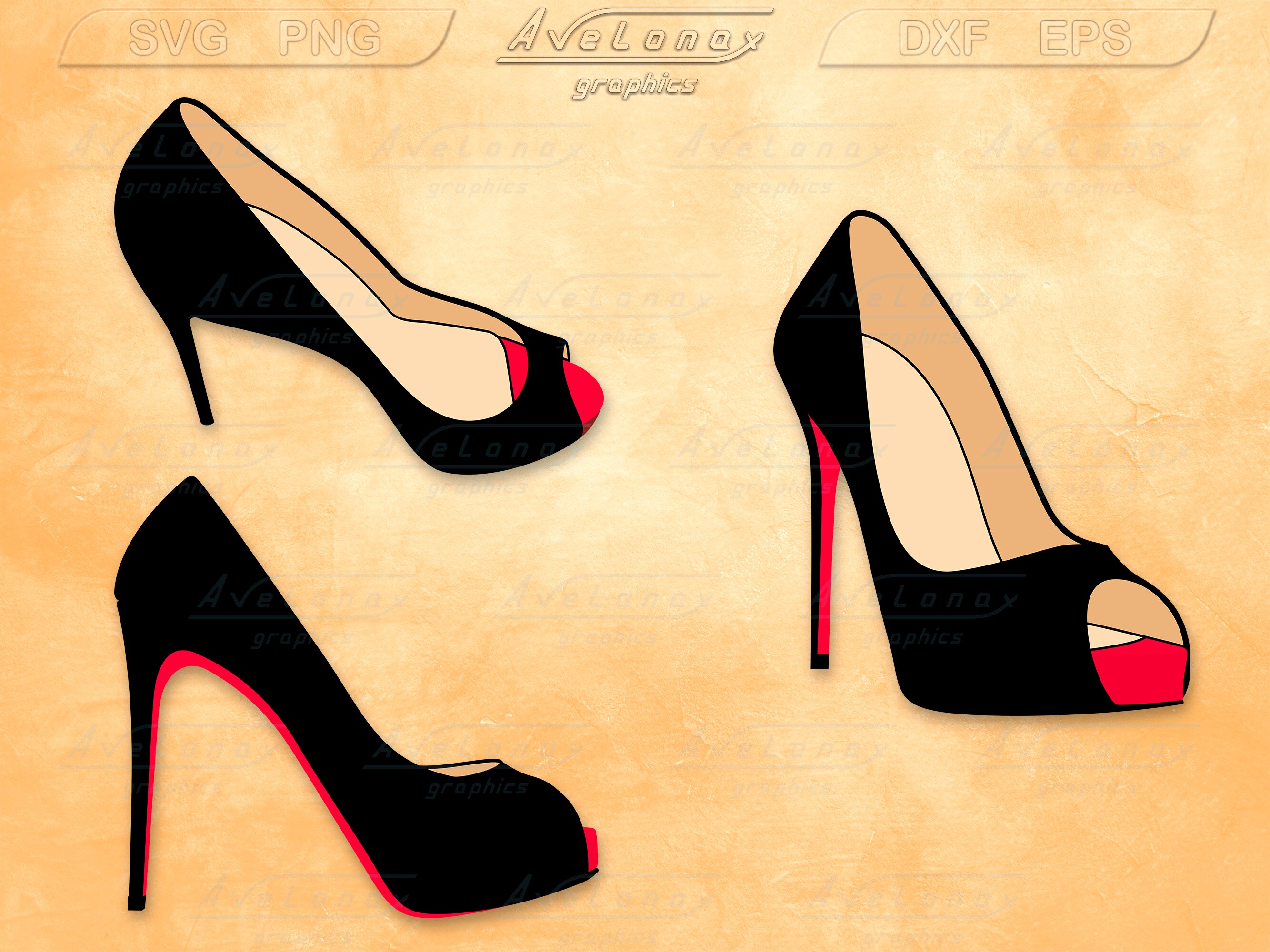 red bottom heels drawing