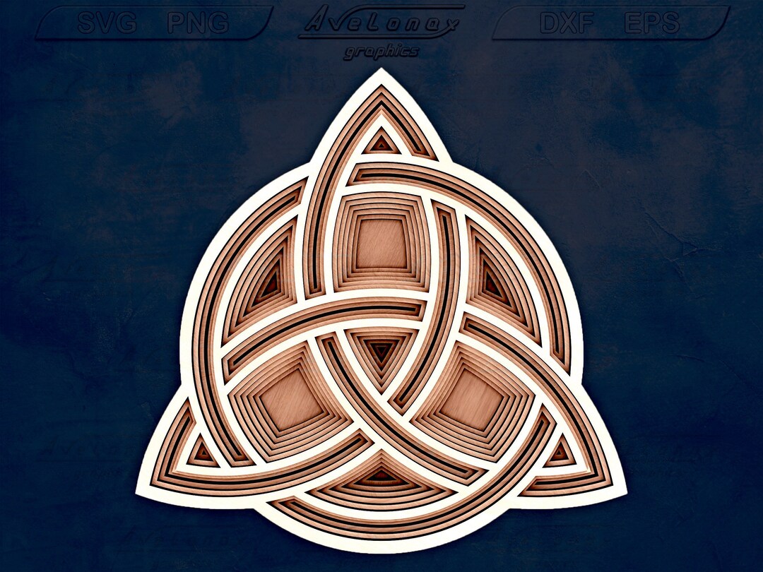 3D Celtic Knot Laser Cut File Svg, Multilayered Trinity Knot Svg