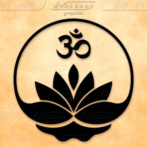 Lotus SVG, clipart fiore Lotus, Mandala Floral Blossom, OM Symbol svg file per cricut