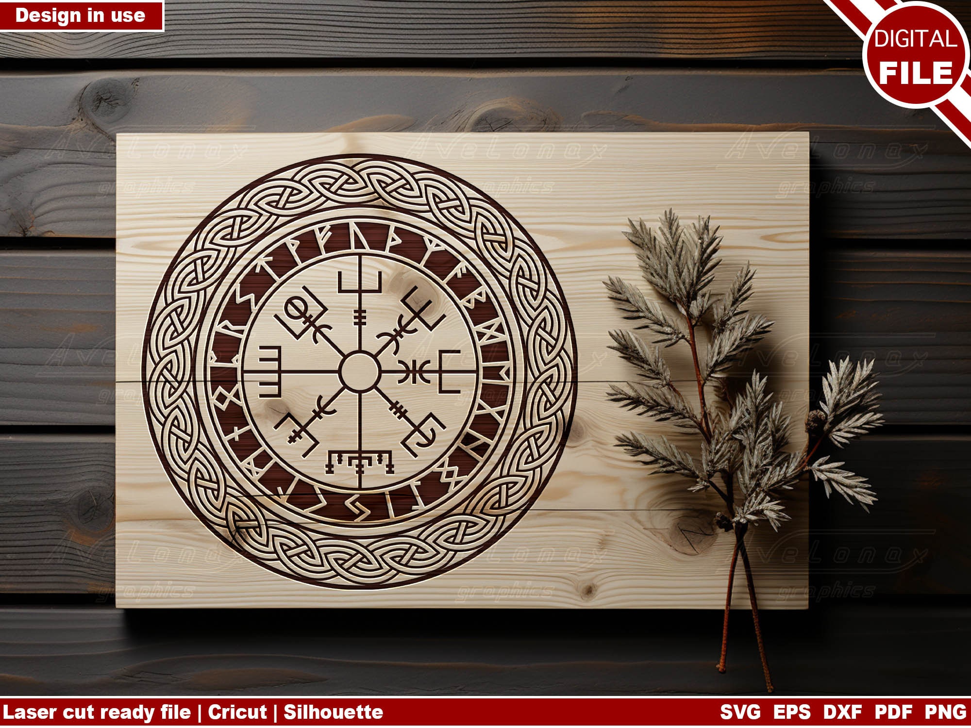 Vegvisir SVG, Viking Compass Png, Viking Runic Design Svg, Nordic ...