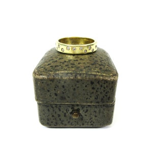 Vintage 14k gold constellation of diamond stars band ring size 7