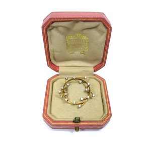 Best quality vintage 14k gold and diamond spray circle pin brooch