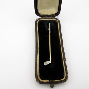 Antique 14k gold 2 tone Golf club brooch pin for golfer or golfing lover