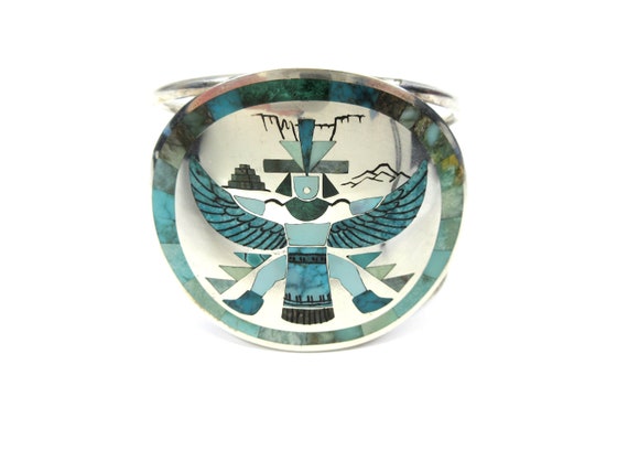 Marvelous Vintage Native American Zuni Synth Opals Sterling Silver Harlan Coonsis Bracelet Marvelous Vintage Native American Zuni Synth Opals Sterling Silver Harlan Coonsis Bracelet