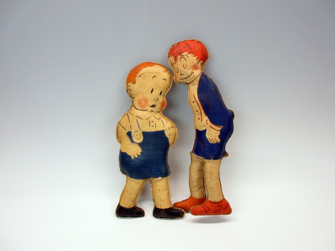 2 Vintage Gasoline Alley Oil Cloth Dolls Corky Unknown Comic Strip