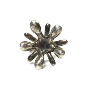 Vintage signed Laria sterling silver water drop splash abstract ring size 7 3/4