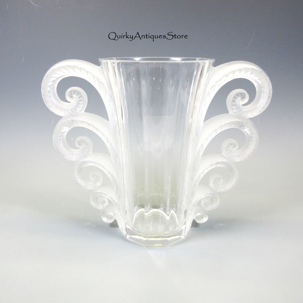 Vintage Lalique glass Beauvais vase Art Deco design