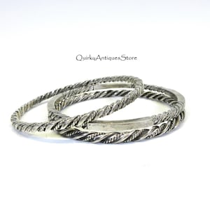 Set 3 vintage Georg Jensen Denmark sterling silver bangles design 17 A, 17 B and 17 C.