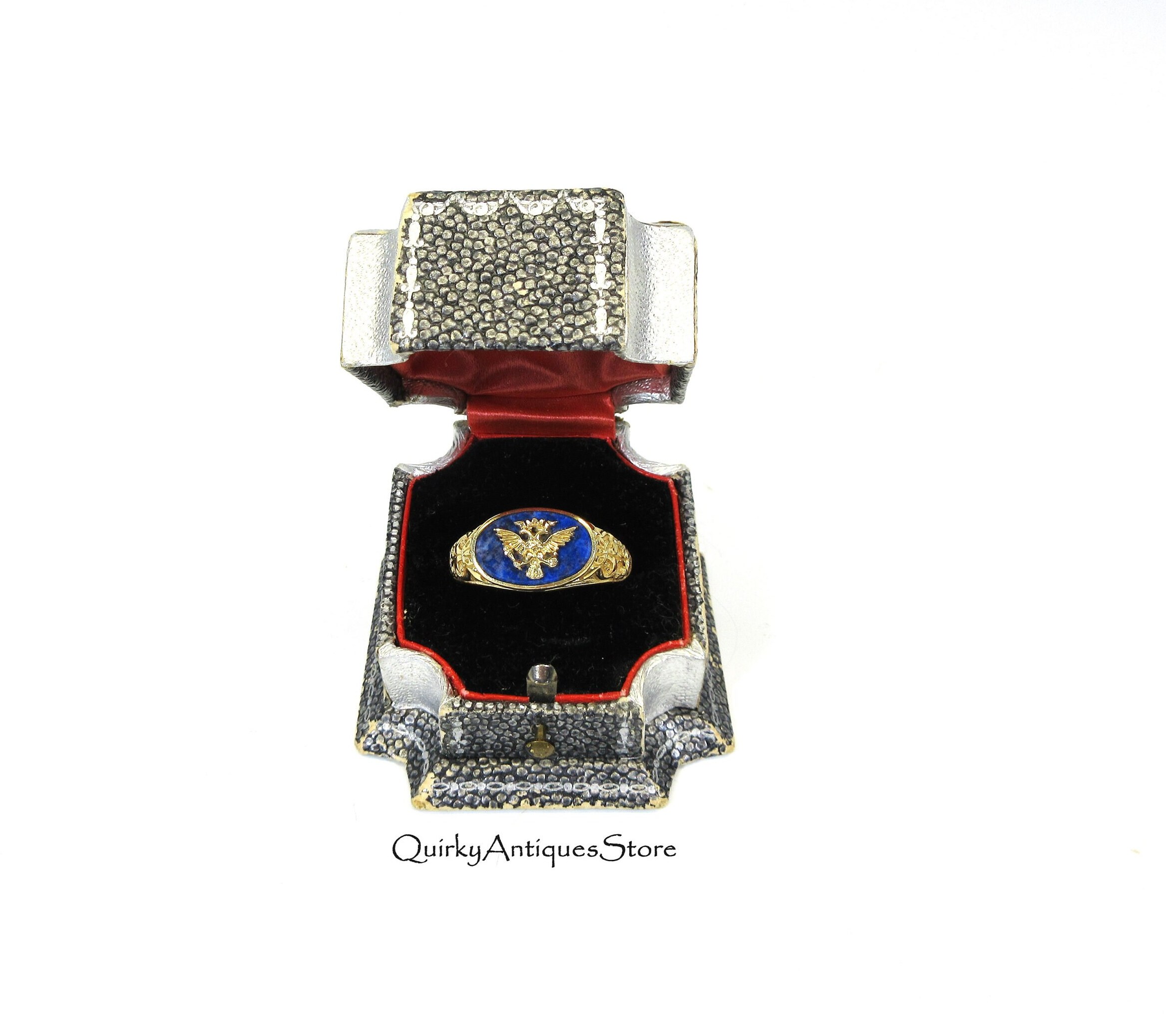 Vintage 14k Gold & Lapis Stone Faberge Man's Ring Size 12 1 Vintage 14k Gold & Lapis Stone Faberge Man's Ring Size 12 1