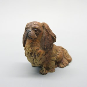 Antique cold painted Austrian bronze figure of a Pekingese dog Vienna original paint