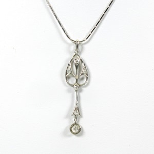 Antique Arts & Crafts Art Nouveau platinum and diamond pendant