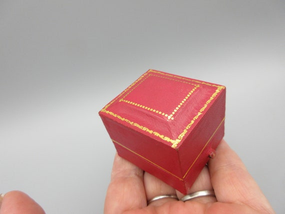 Antique pink/red & gold ring box in original oute… - image 5