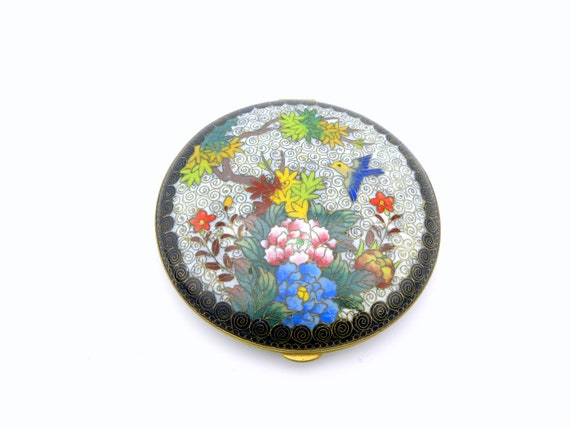 Vintage Chinese cloisonne loose powder compact - image 4
