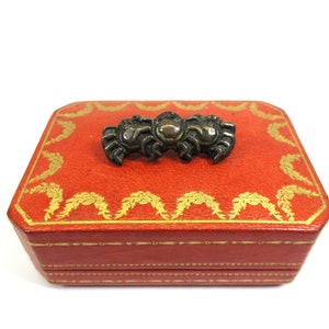 Antique Japanese Meiji period bronze and silver crab brooch