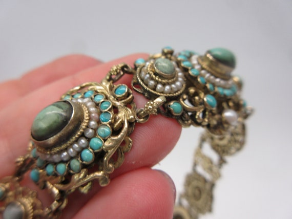 Best antique gilded silver Hungarian bracelet wit… - image 7