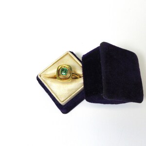 Vintage Estate 18k gold and emerald Modernist ring size 6