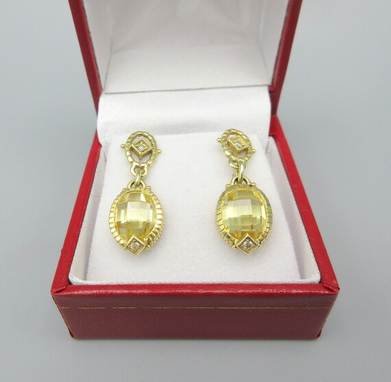 Gorgeous vintage pair 14k gold diamond and lemon c