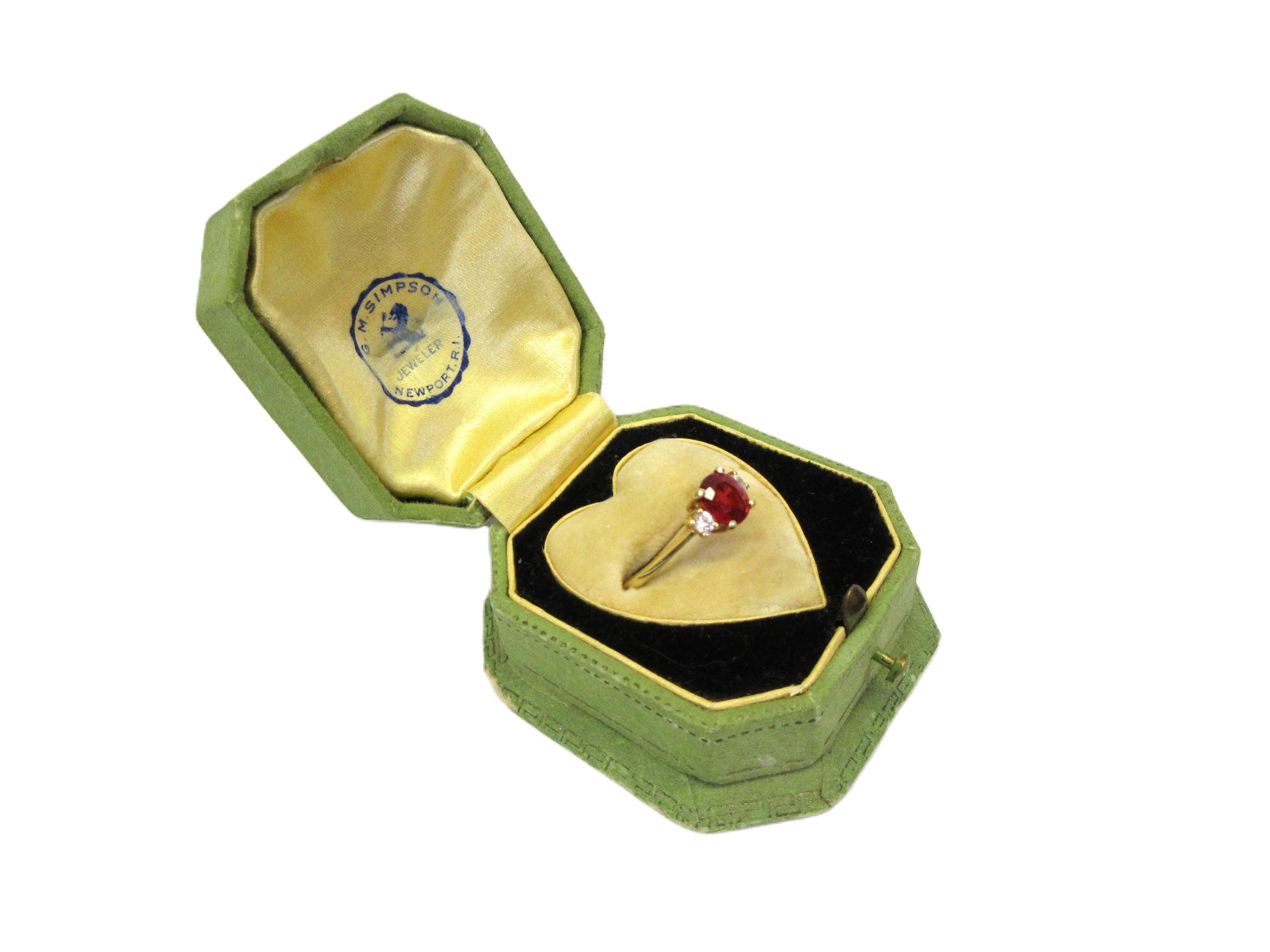 Vintage 14k Gold Ruby and Diamond Ring Size 7 3/4 - Etsy