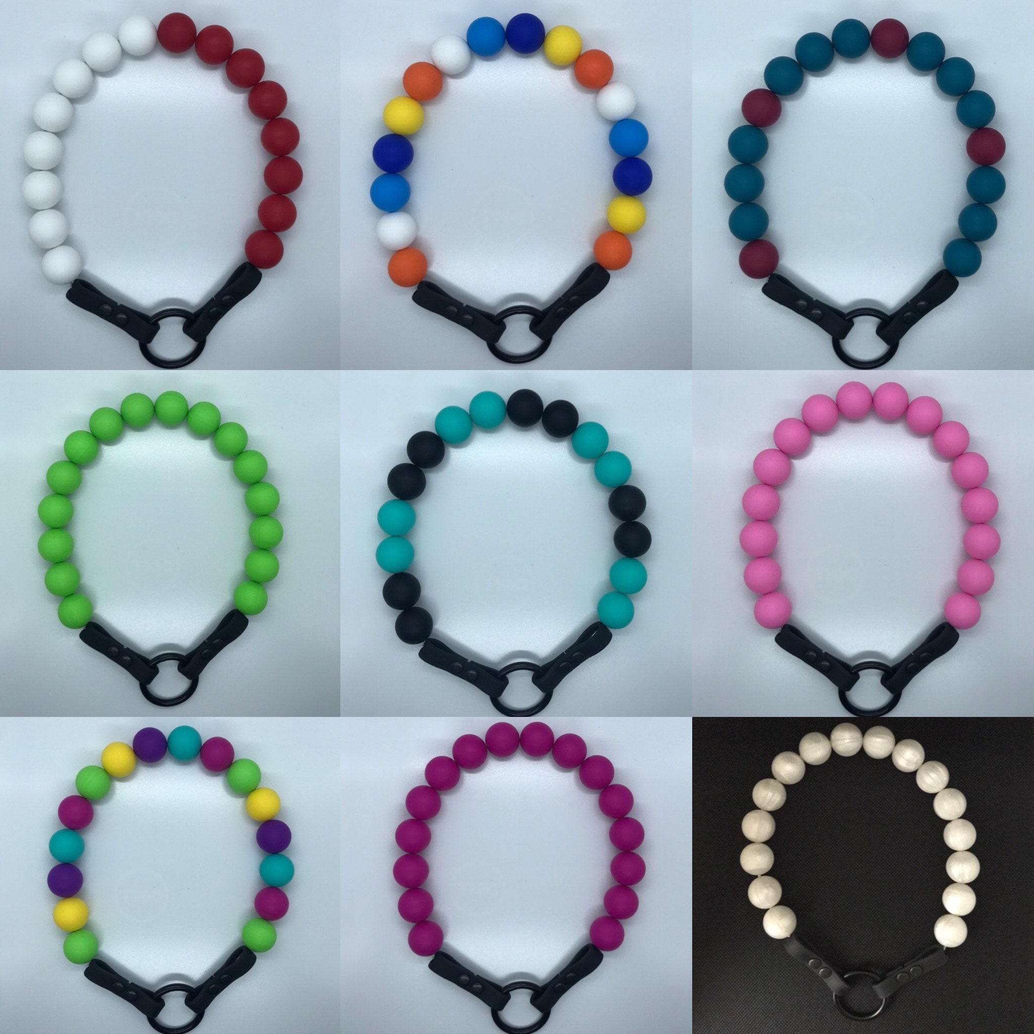 SlipOn Bead Dog Collar 11 example pink girl silicone Etsy