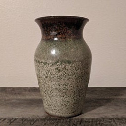 グレーとブルーの陶器の花瓶 5インチ×4インチ - Etsy 日本