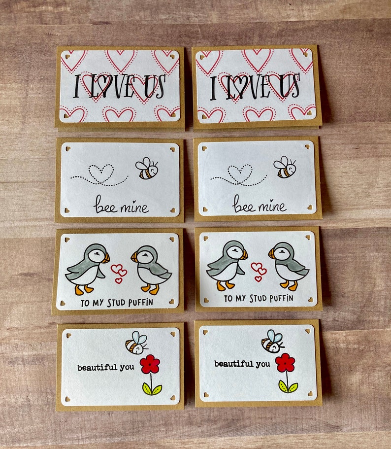 Variety Set of 8 Valentine/'s Day cards and envelopes
