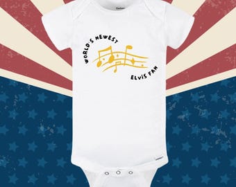 Elvis World's Newest Elvis Fan Baby Bodysuit, Elvis Baby, Bodysuit, Baby Clothes, Elvis Shirt, Christmas, Fathers Day, Elvis TCB, Baby Gifts