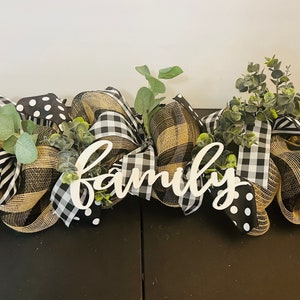 Family garland | Buffalo Garland |Black and white Garland | Checker Garland | Fall Garland | Greenery Garland