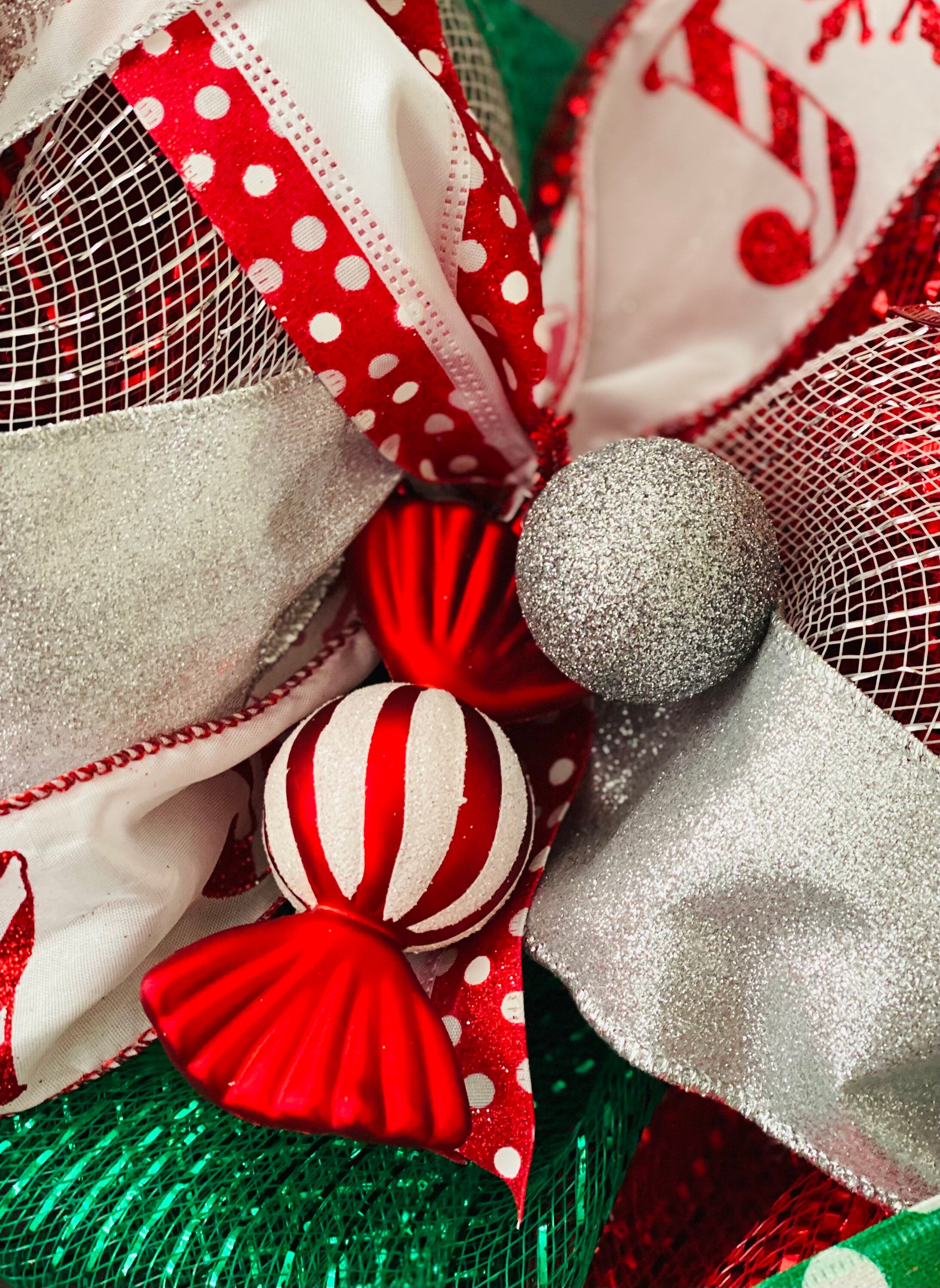 Red, Green, White and Silver Christmas Garland Luxury Christmas Garland