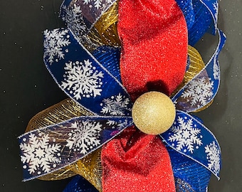 Christmas Garland | Red, Blue, Silver and Gold Christmas Garland | Christmas Staircase Garland | Luxury Christmas Garland