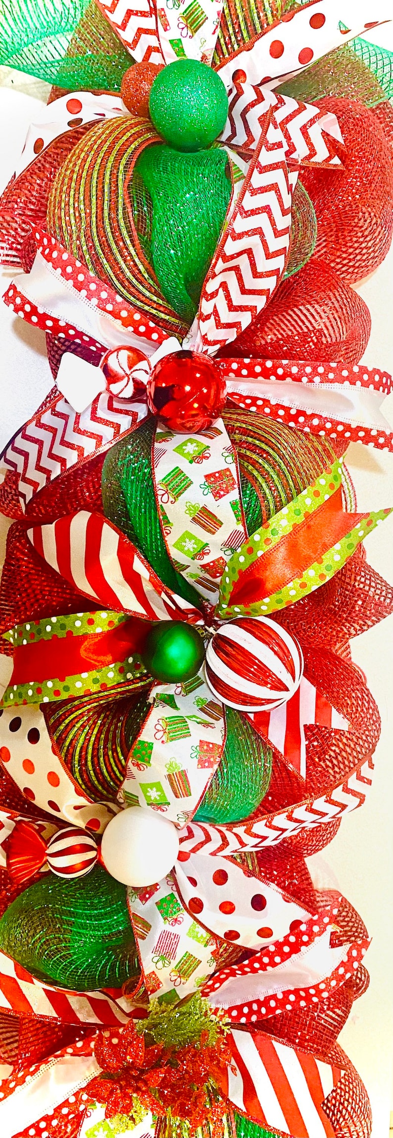 Christmas Garland deco Mesh Etsy