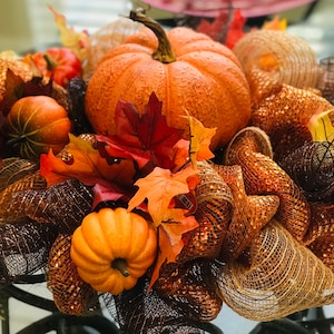 Fall Centerpiece |Thanksgiving Centerpiece | Farmhouse Centerpiece | Vintage Centerpiece | Rustic Brown, Burnt Orange Centerpiece