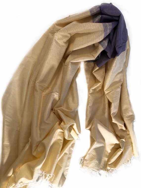 100% Silk-hand Woven Raw Silk Scarf/shawl ONE OF A KIND (shot