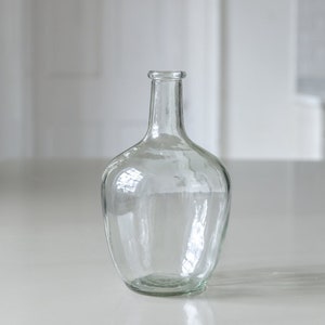 Glass Bottle Vase Small Clear Recycled Glass Vase Wedding Centrepiece Table Vase DemiJohn Glass Tabletop Vase For Dried Flowers