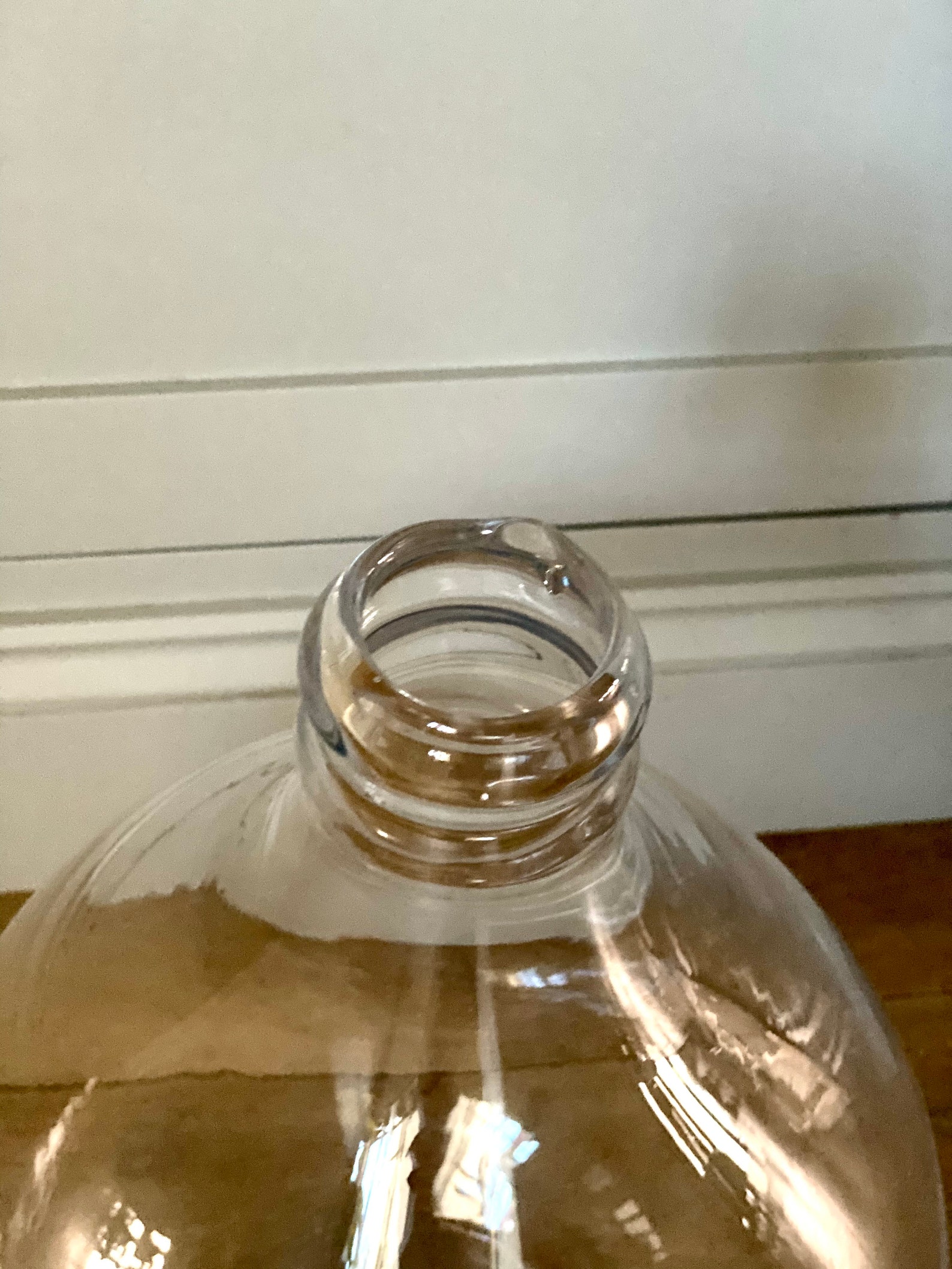 Large Clear Recycled Glass Vase Bottle Neck Narrow Opening Etsy UK