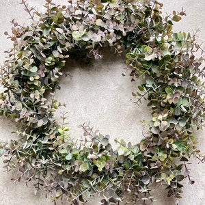 Large Eucalyptus Wreath 50cm Faux Spring Front Door Wreath Artificial All Year Round Wreath Outdoor/Indoor Wreath image 1