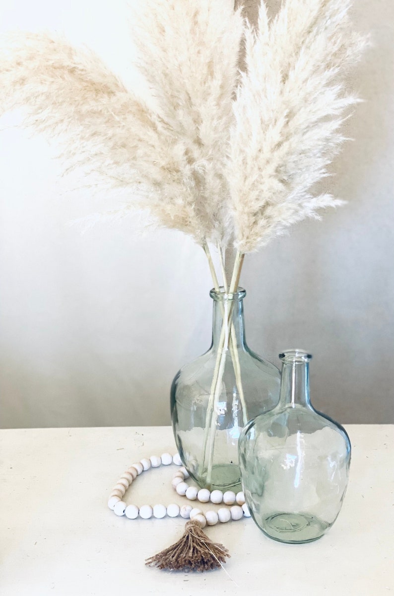 Clear Recycled Glass Bottle Neck Vase Carafe Shaped Etsy UK
