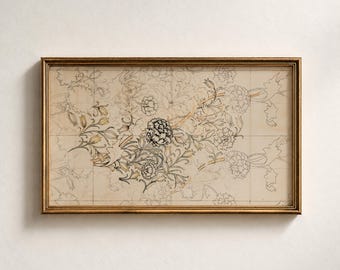 William Morris Vintage Wallpaper TV Art Moody Botanical Arts and Crafts Floral Digital Download Samsung Frame TV Wall Art Instant Download