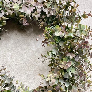 Large Eucalyptus Wreath 50cm Faux Spring Front Door Wreath Artificial All Year Round Wreath Outdoor/Indoor Wreath image 2