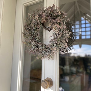Large Eucalyptus Wreath 50cm Faux Spring Front Door Wreath Artificial All Year Round Wreath Outdoor/Indoor Wreath image 8