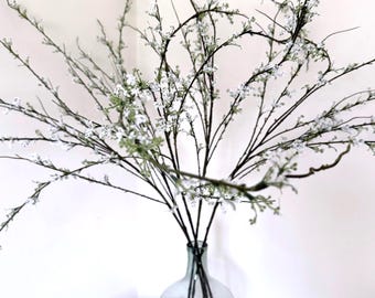 Tall White Blossom Spray Branch for Spring Flower Arrangements Artificial White Faux Spring Blossom Tree Branch For Vase